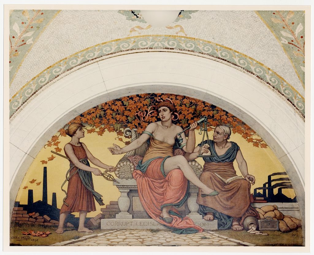 [Lobby to Main Reading Room. Corrupt Legislation mural by Elihu Vedder. Library of Congress Thomas Jefferson Building, Washington, D.C.]